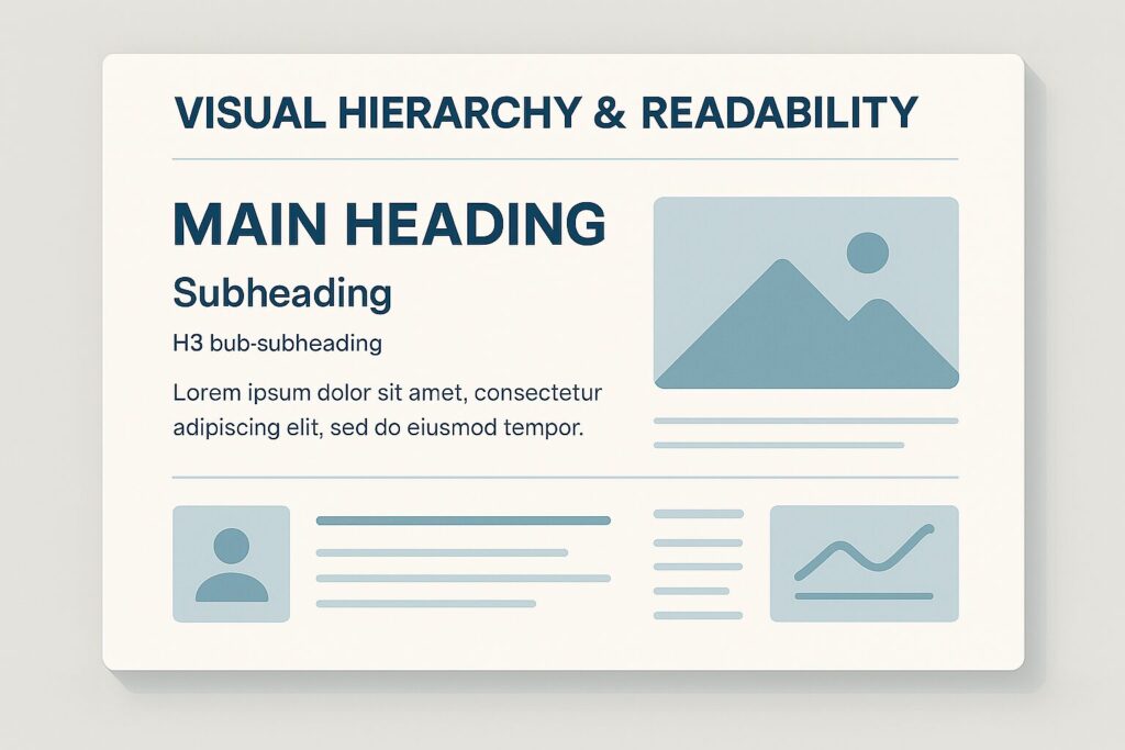 Website page with clear visual hierarchy and heading structure