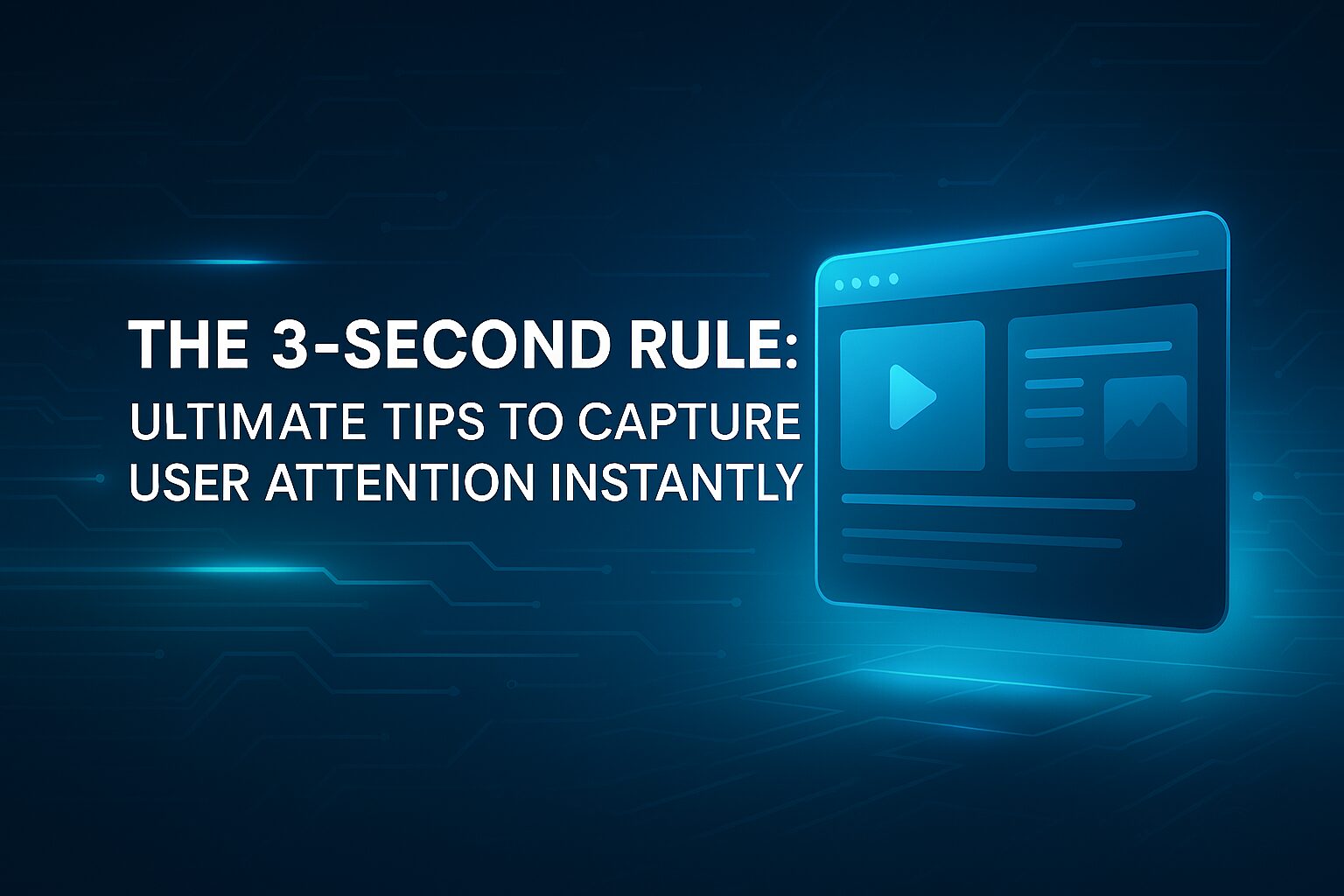 Website homepage design showing the 3-second rule in action